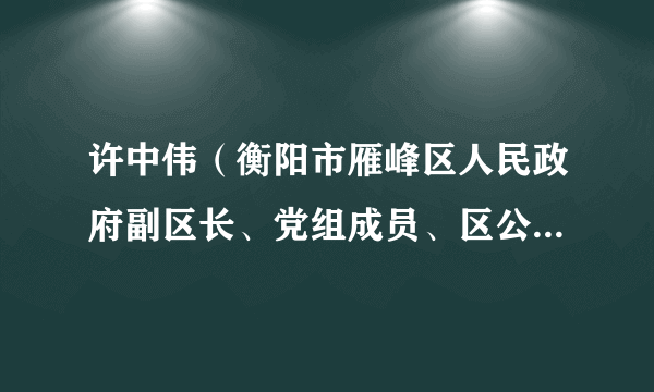 许中伟（衡阳市雁峰区人民政府副区长、党组成员、区公安分局局长、党委书记）