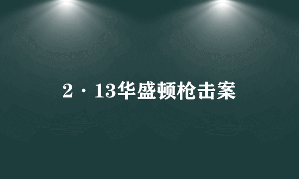 2·13华盛顿枪击案