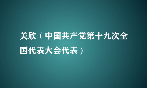 关欣（中国共产党第十九次全国代表大会代表）