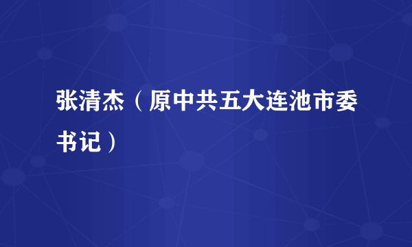 张清杰(原中共五大连池市委书记)