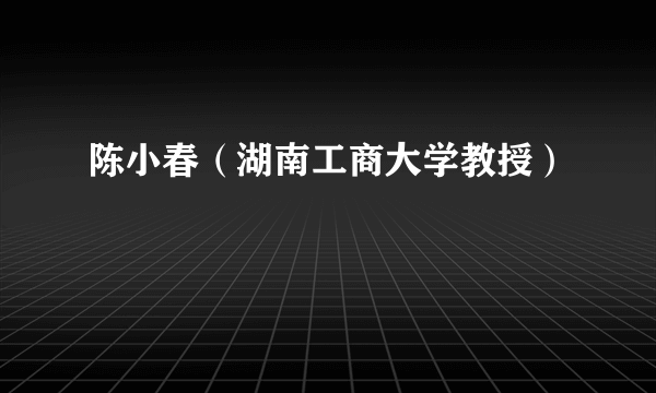 陈小春（湖南工商大学教授）