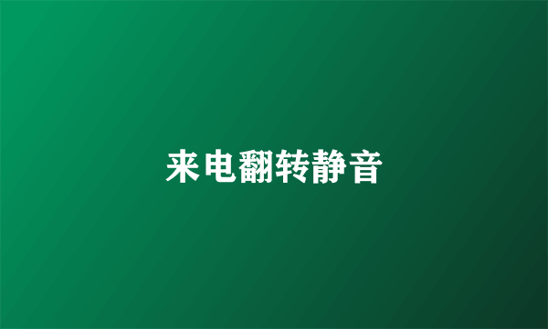 来电翻转静音