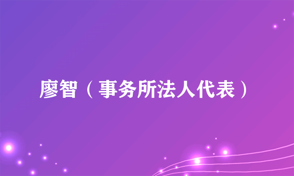 廖智（事务所法人代表）