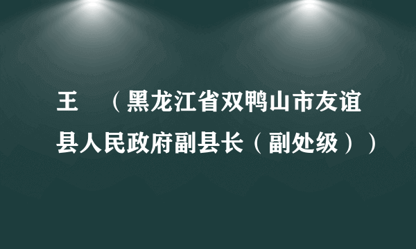 王屾（黑龙江省双鸭山市友谊县人民政府副县长（副处级））