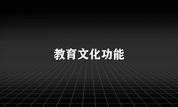 教育文化功能