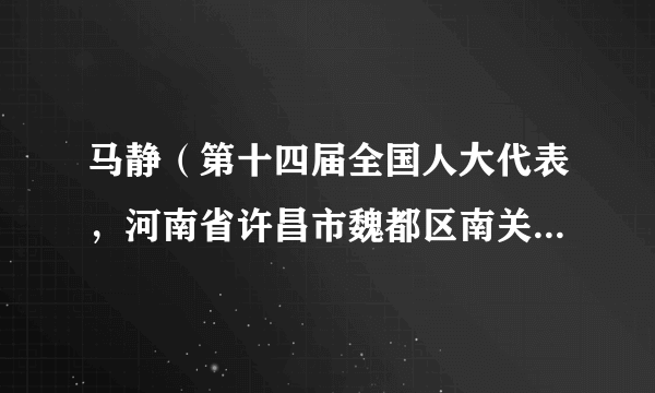 马静（第十四届全国人大代表，河南省许昌市魏都区南关街道七一社区党委书记、居委会主任）