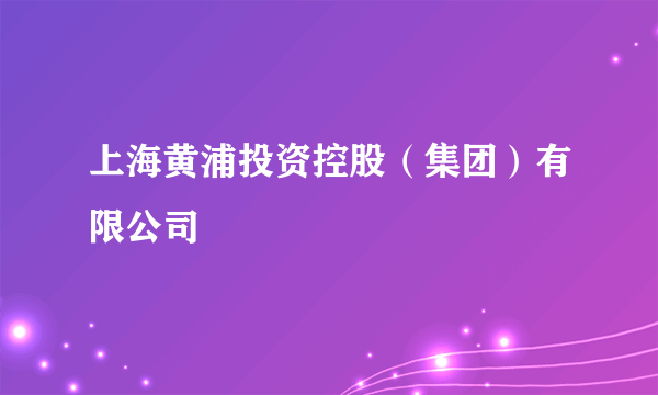 上海黄浦投资控股（集团）有限公司
