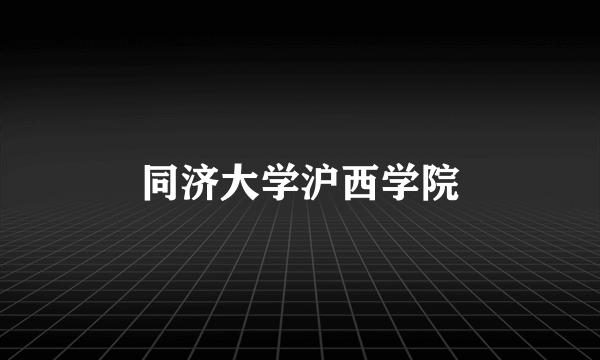同济大学沪西学院