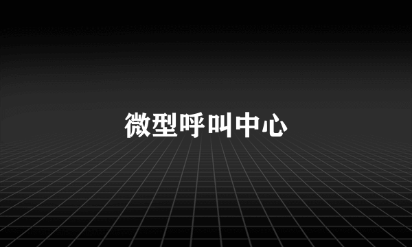 微型呼叫中心