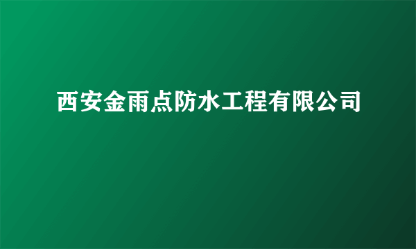 西安金雨点防水工程有限公司