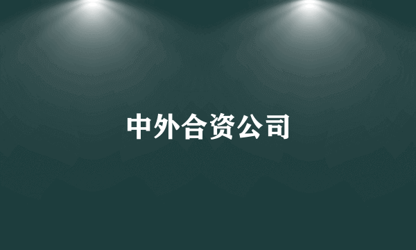 中外合资公司