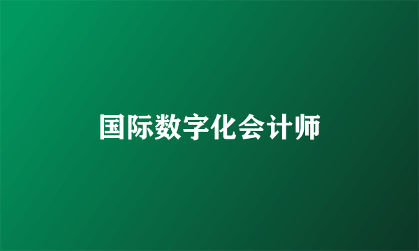 国际数字化会计师