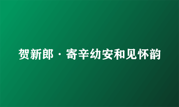 贺新郎·寄辛幼安和见怀韵