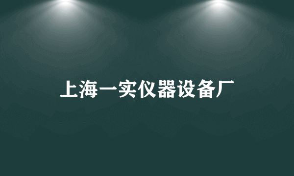 上海一实仪器设备厂