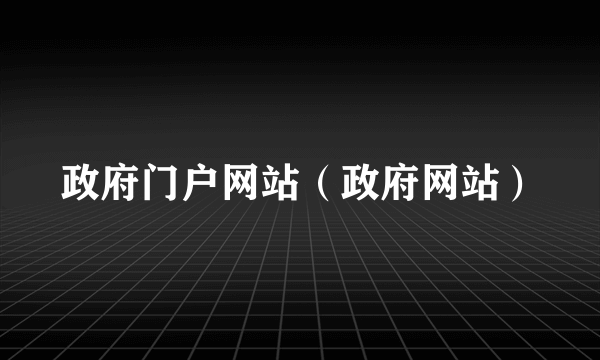 政府门户网站（政府网站）