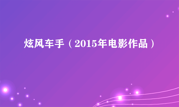 炫风车手（2015年电影作品）