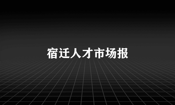 宿迁人才市场报