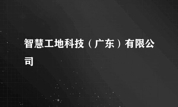智慧工地科技(广东)有限公司