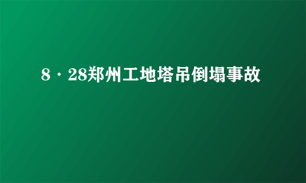 8·28郑州工地塔吊倒塌事故