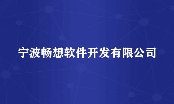 宁波畅想软件开发有限公司