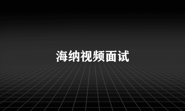 海纳视频面试