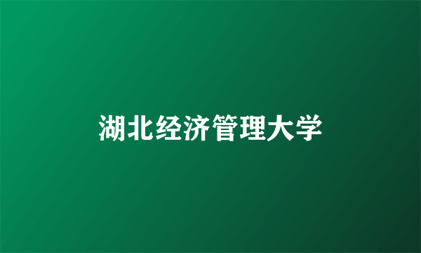 湖北经济管理大学