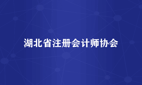 湖北省注册会计师协会