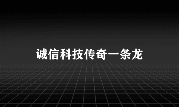 诚信科技传奇一条龙