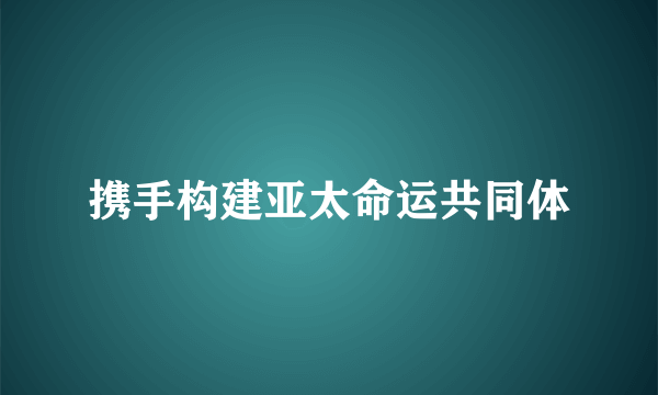 携手构建亚太命运共同体