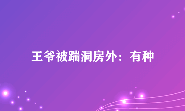 王爷被踹洞房外：有种