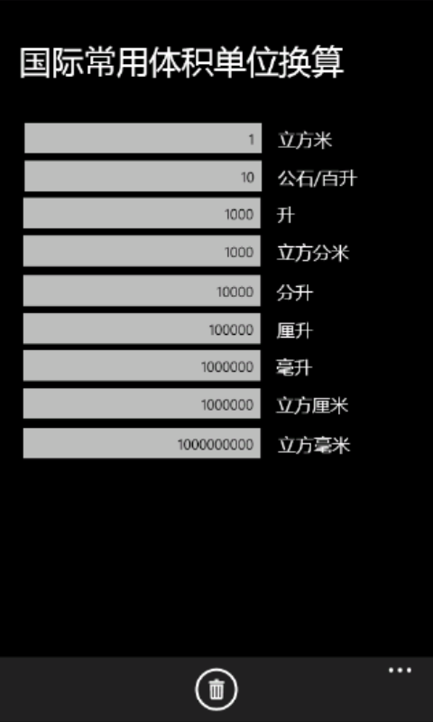 体积单位换算