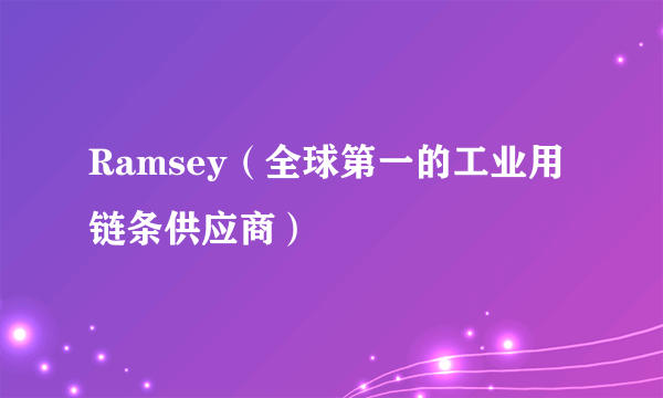 Ramsey（全球第一的工业用链条供应商）