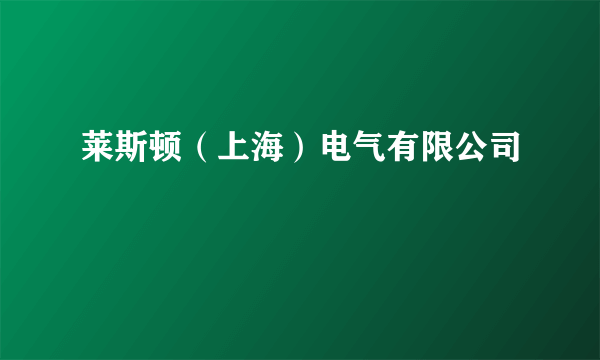 莱斯顿（上海）电气有限公司