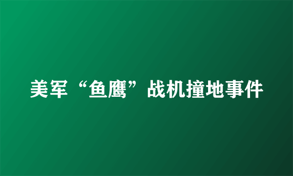美军“鱼鹰”战机撞地事件