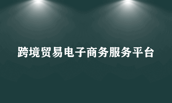 跨境贸易电子商务服务平台