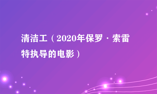 清洁工（2020年保罗·索雷特执导的电影）