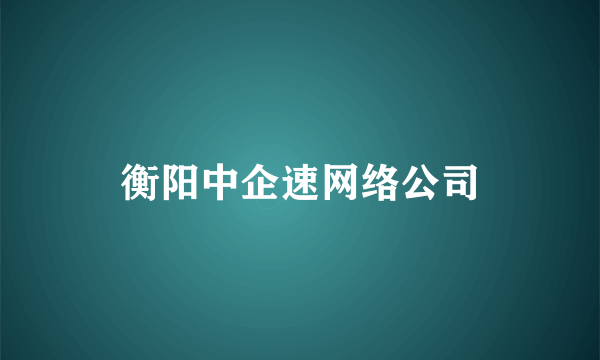 衡阳中企速网络公司