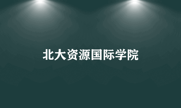 北大资源国际学院