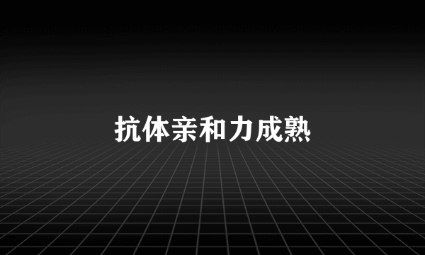 抗体亲和力成熟