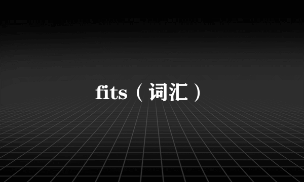 fits（词汇）