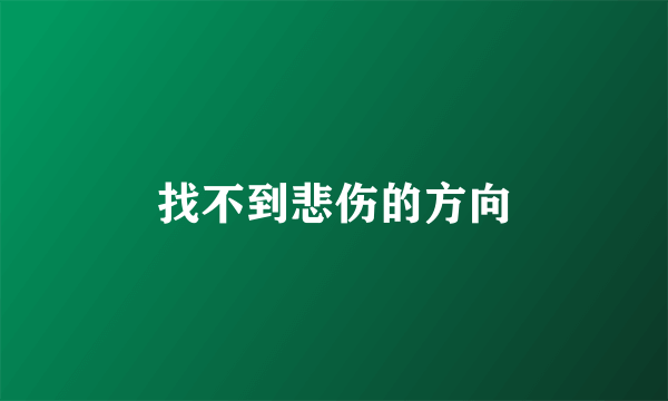 找不到悲伤的方向