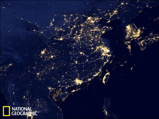 中国夜景卫星图