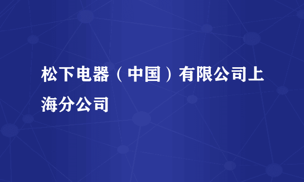 松下电器（中国）有限公司上海分公司