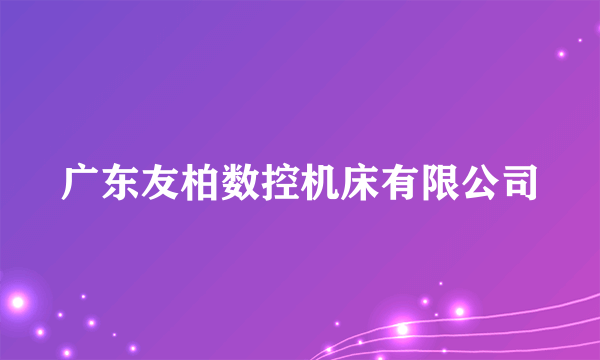 广东友柏数控机床有限公司