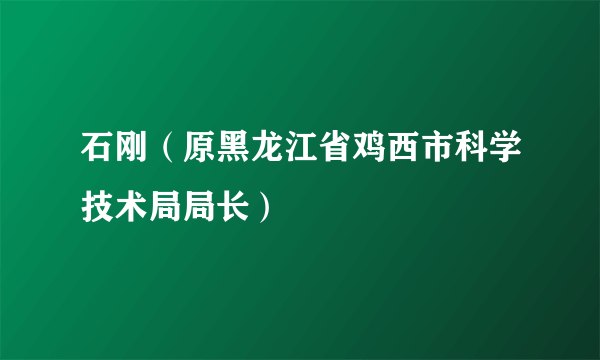 石刚（原黑龙江省鸡西市科学技术局局长）