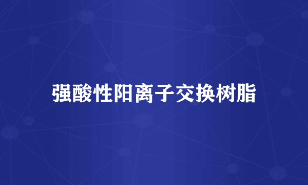 强酸性阳离子交换树脂