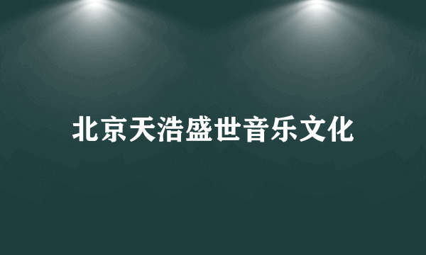 北京天浩盛世音乐文化