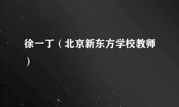徐一丁（北京新东方学校教师）