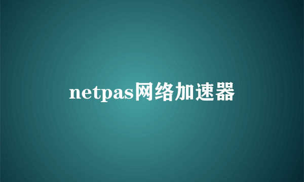 netpas网络加速器