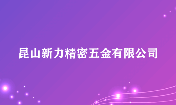 昆山新力精密五金有限公司